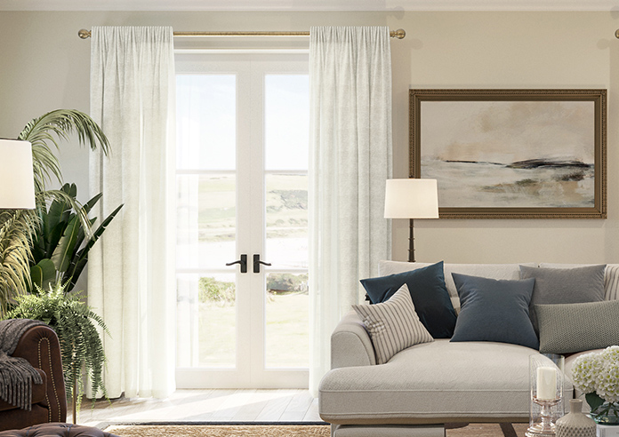 Pesaro Stripe Voile, White - Made to Measure Curtains - Image 3